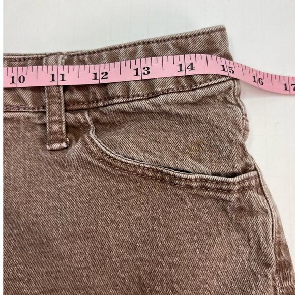 UNIVERSAL THREAD SZ 6/28 Women's Brown Vintage Stretch Cut-Off Midi Jean Shorts - Picture 8 of 9
